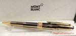 2018 Fake Mont Blanc Meisterstuck Ballpoint Pen Black Gold Resin Barrel Gold Clip_th.jpg
